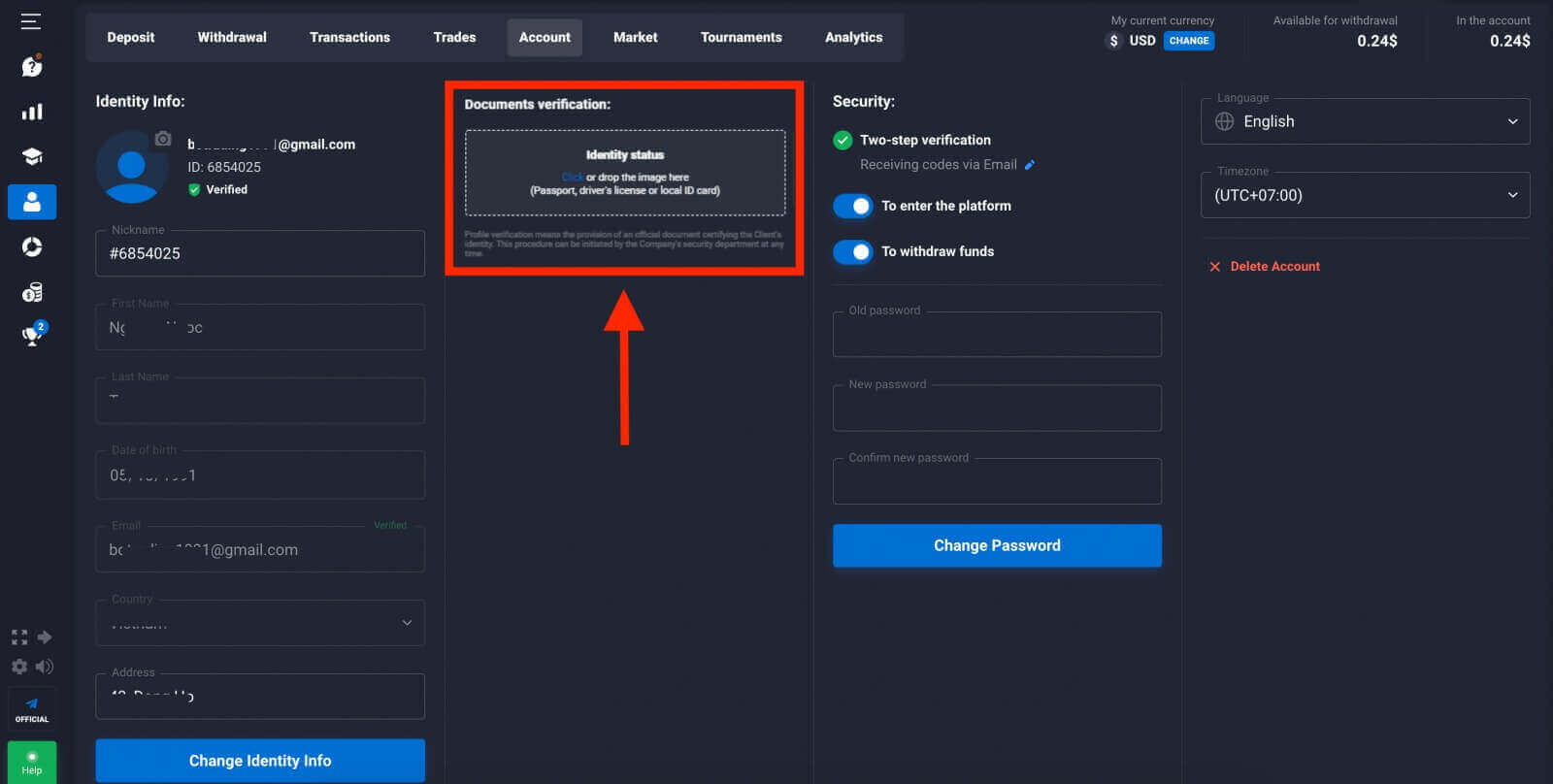 Come accedere e verificare l'account in Quotex Come accedere e verificare l'account in Quotex
