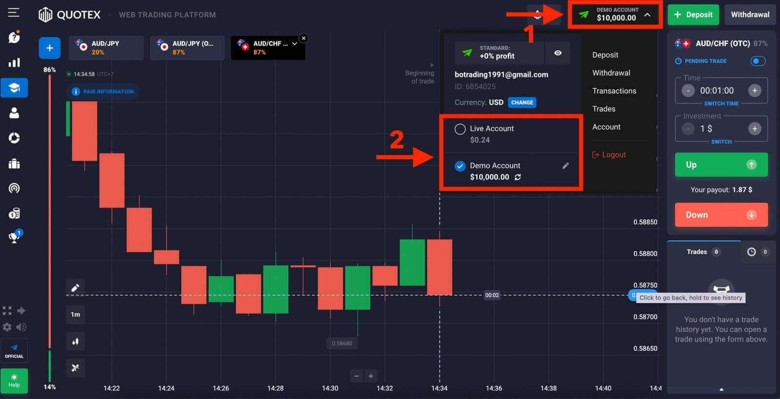 Quotex-ке қалай тіркелуге және депозитке салуға болады Quotex-ке қалай тіркелуге және депозитке салуға болады